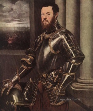  Italian Oil Painting - Man in Armour Italian Renaissance Tintoretto